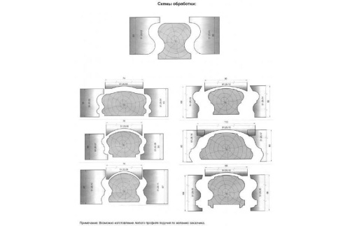 Комплект фрез с механическим креплением ножей для изготовления поручня